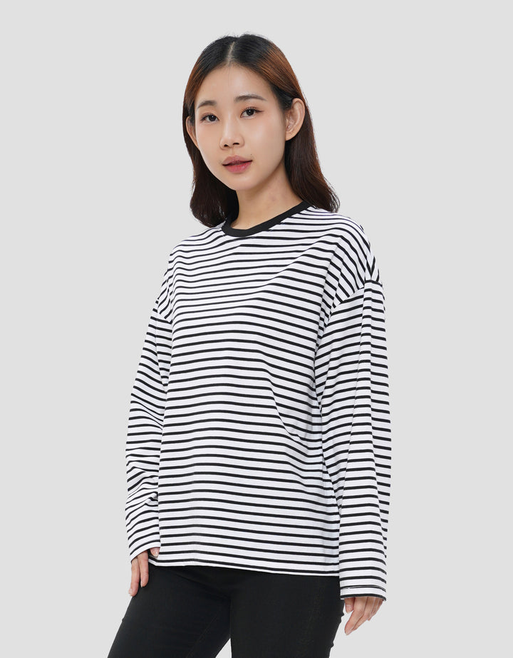 NEVADA BASIC STRIPE KAOS OVERSIZE WANITA