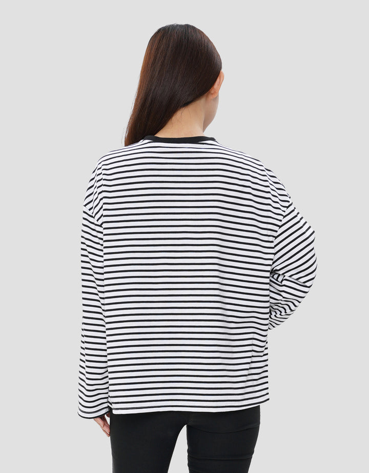 NEVADA BASIC STRIPE KAOS OVERSIZE WANITA