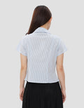 NEVADA STITCH STRIPE KEMEJA WANITA