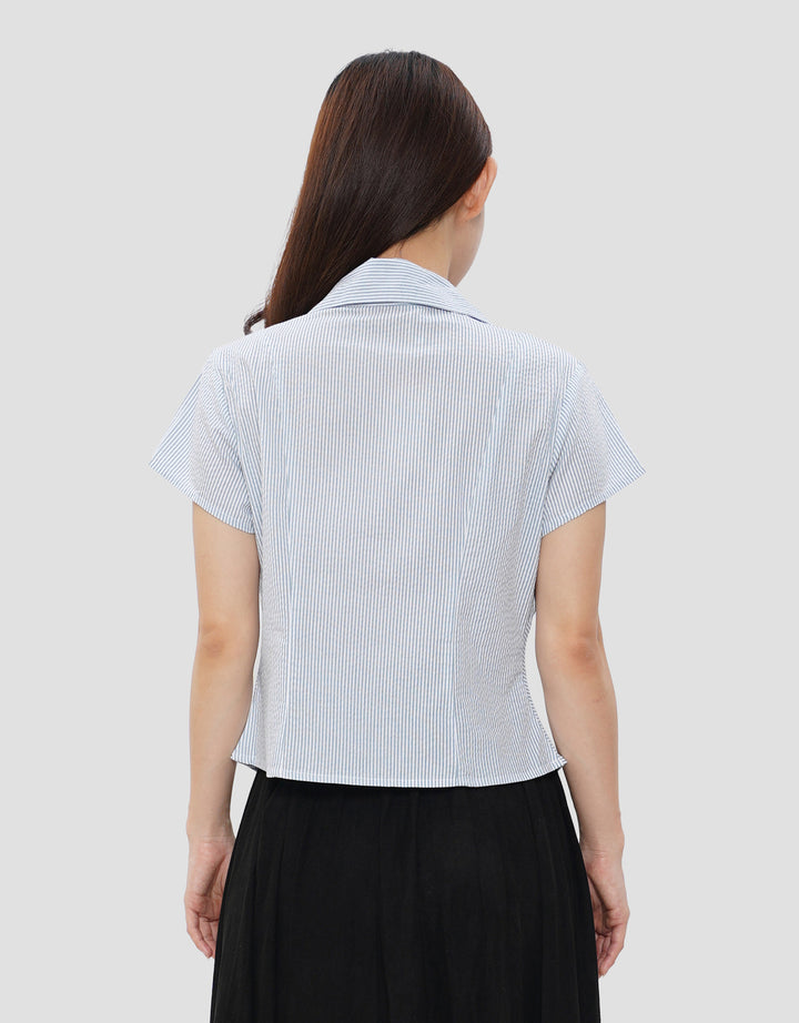 NEVADA STITCH STRIPE KEMEJA WANITA