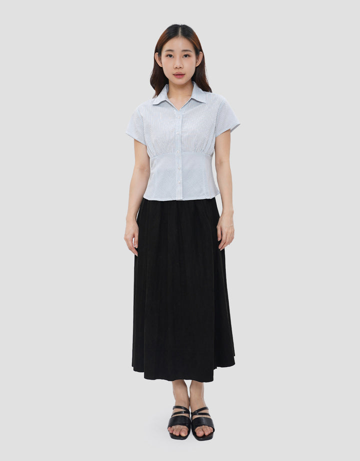NEVADA STITCH STRIPE KEMEJA WANITA