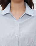NEVADA STITCH STRIPE KEMEJA WANITA