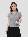 NEVADA STITCH STRIPE KEMEJA WANITA