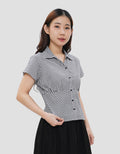 NEVADA STITCH STRIPE KEMEJA WANITA