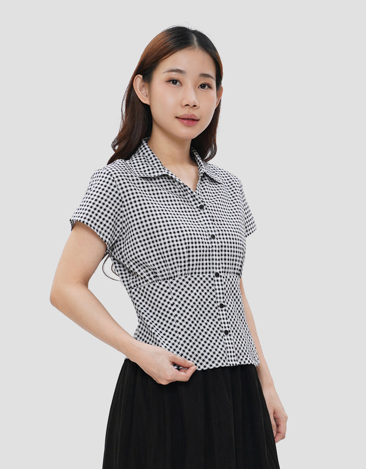 NEVADA STITCH STRIPE KEMEJA WANITA