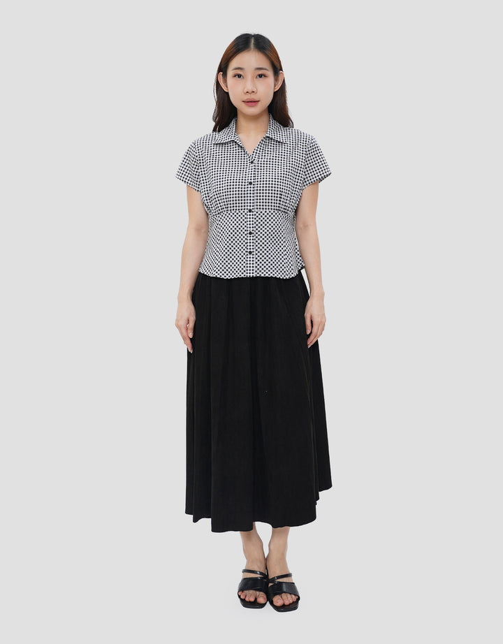NEVADA STITCH STRIPE KEMEJA WANITA