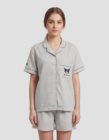 SHE'SENSE KUROMI GINGHAM PAKAIAN SETELAN PIYAMA WANITA