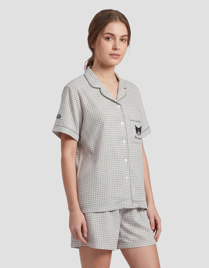 SHE'SENSE KUROMI GINGHAM PAKAIAN SETELAN PIYAMA WANITA