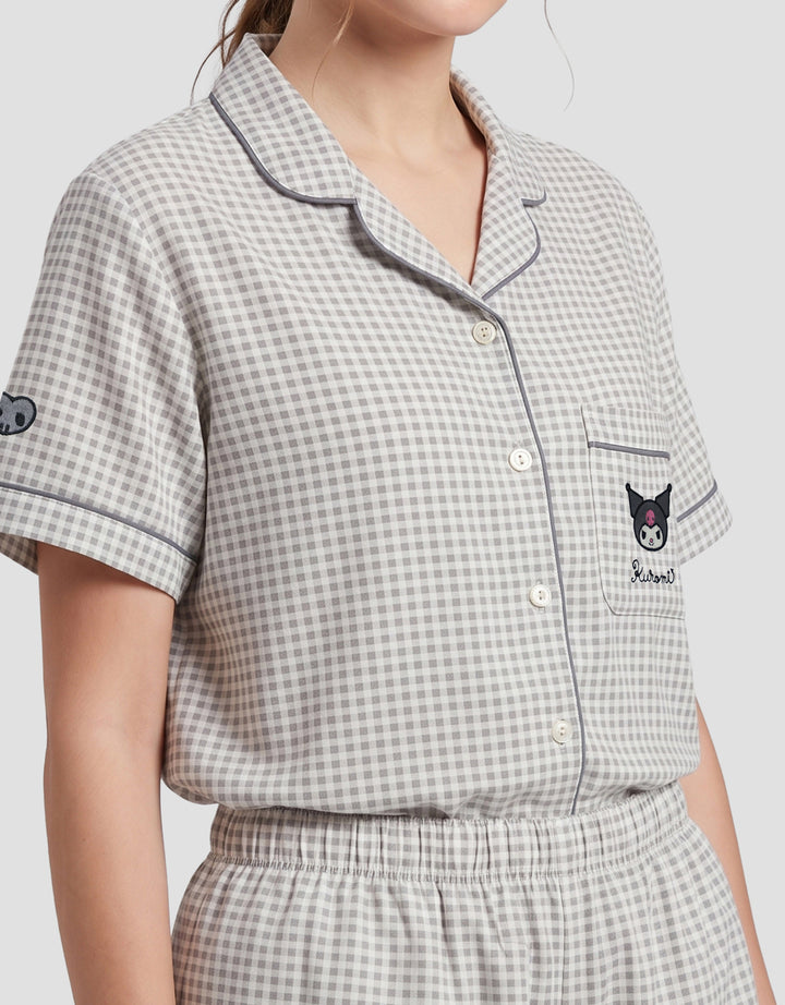 SHE'SENSE KUROMI GINGHAM PAKAIAN SETELAN PIYAMA WANITA
