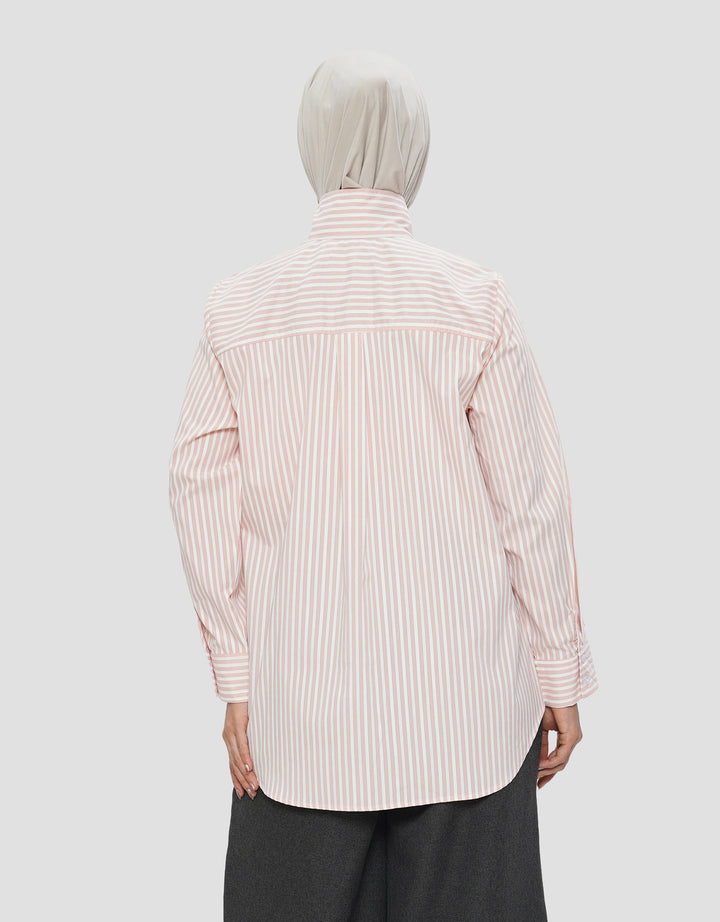 ANNISA FUNNEL NECK KEMEJA LENGAN PANJANG WANITA