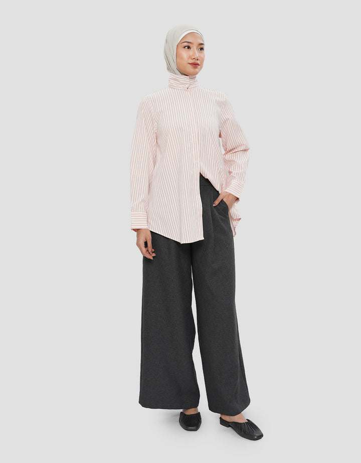 ANNISA FUNNEL NECK KEMEJA LENGAN PANJANG WANITA