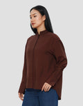 ANNISA MANDARIN COLLAR KEMEJA LENGAN PANJANG WANITA