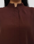 ANNISA MANDARIN COLLAR KEMEJA LENGAN PANJANG WANITA