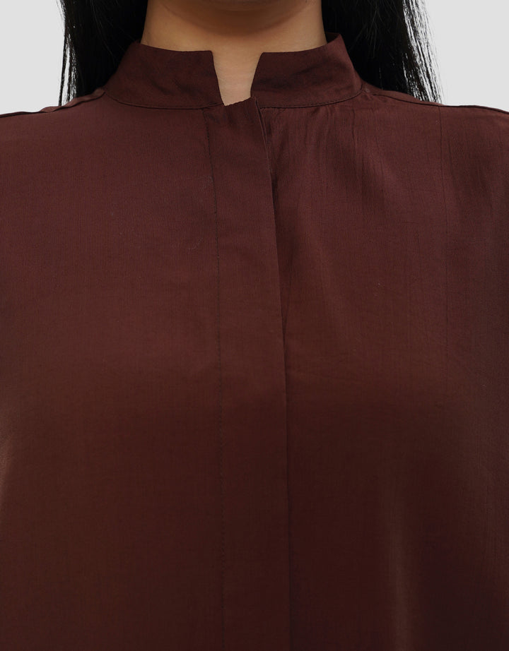 ANNISA MANDARIN COLLAR KEMEJA LENGAN PANJANG WANITA