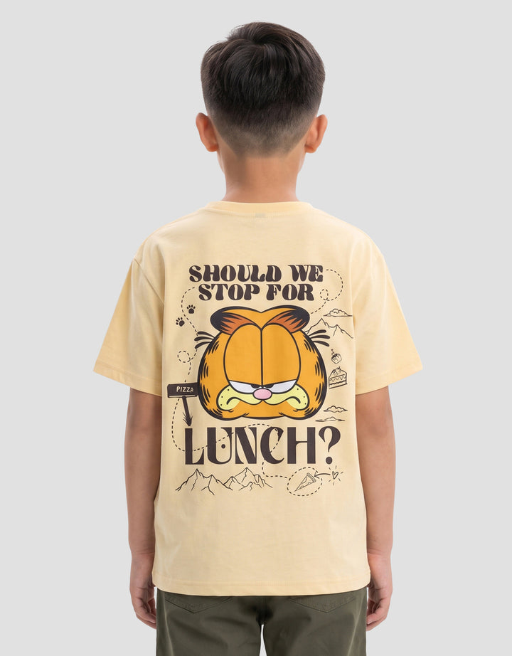 CHARACTER GARFIELD FACE PIZZA LUNCH KAOS ANAK LAKI-LAKI