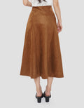 SUKO FLARE SUEDE ROK MIDI WANITA