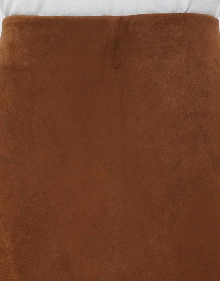 SUKO FLARE SUEDE ROK MIDI WANITA