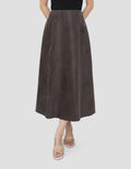 SUKO FLARE SUEDE ROK MIDI WANITA
