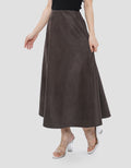 SUKO FLARE SUEDE ROK MIDI WANITA