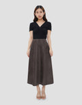 SUKO FLARE SUEDE ROK MIDI WANITA