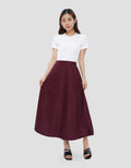 SUKO FLARE SUEDE ROK MIDI WANITA