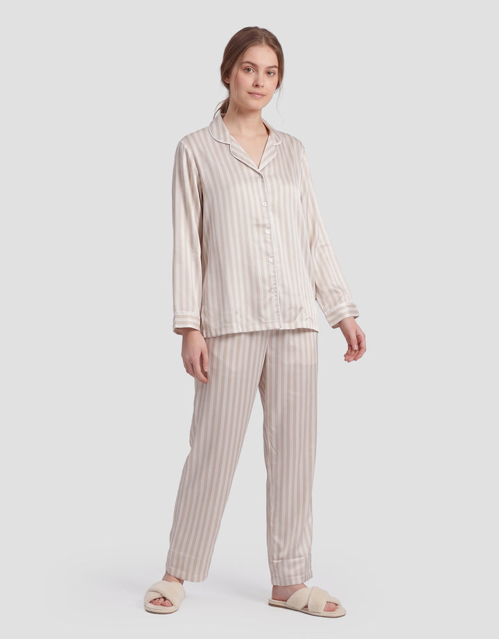 SHE'SENSE STRIPES PAKAIAN SETELAN PIYAMA WANITA