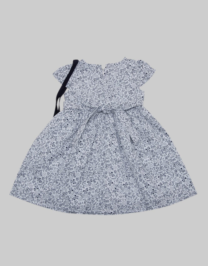 Kidz Too Short Sleeve Midi Dress Ruffle Neck Sleeve Meow Bag