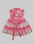Kidz Too Short Sleeve Midi Dress Kotak Kancing Depan Tas Pundak