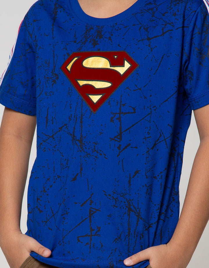 Character Short Sleeve T-Shirt Superman Marble Ribbon