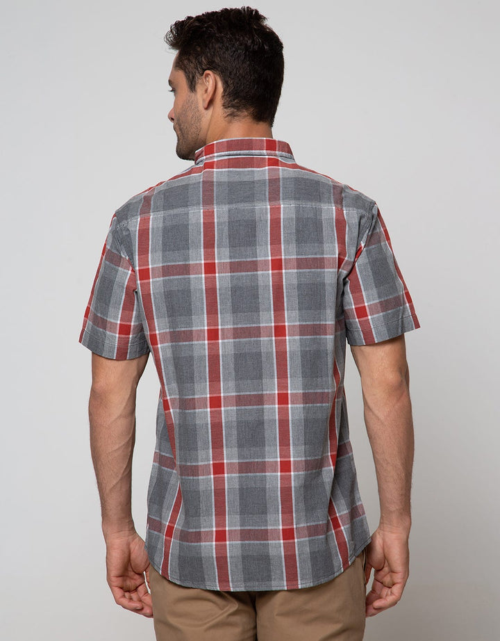 Gab's Short Sleeve Plaid Motif Shirt