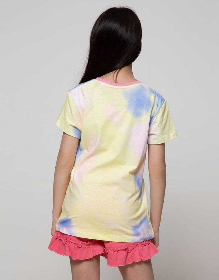 Aero Short Sleeve T-Shirt Basic Tie Dye Space Cat