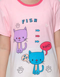 Aero Short Sleeve T-Shirt Basic Short Sleeve Animal Cat Ombre