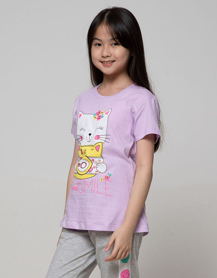 Aero Short Sleeve T-Shirt Basic Smile Cat