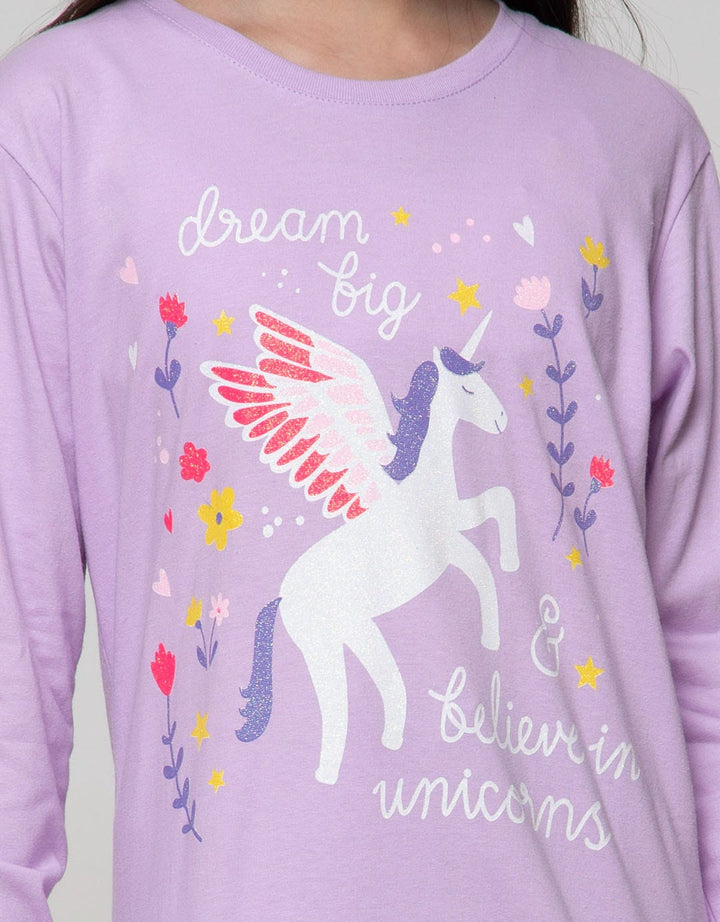 Aero Long Sleeve T-Shirt Basic Believe In Unicorn Dream