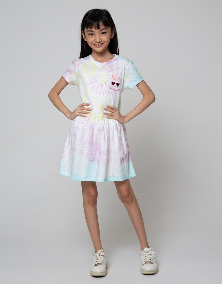 Aero Short Sleeve Midi Dress Daily Tie Dye