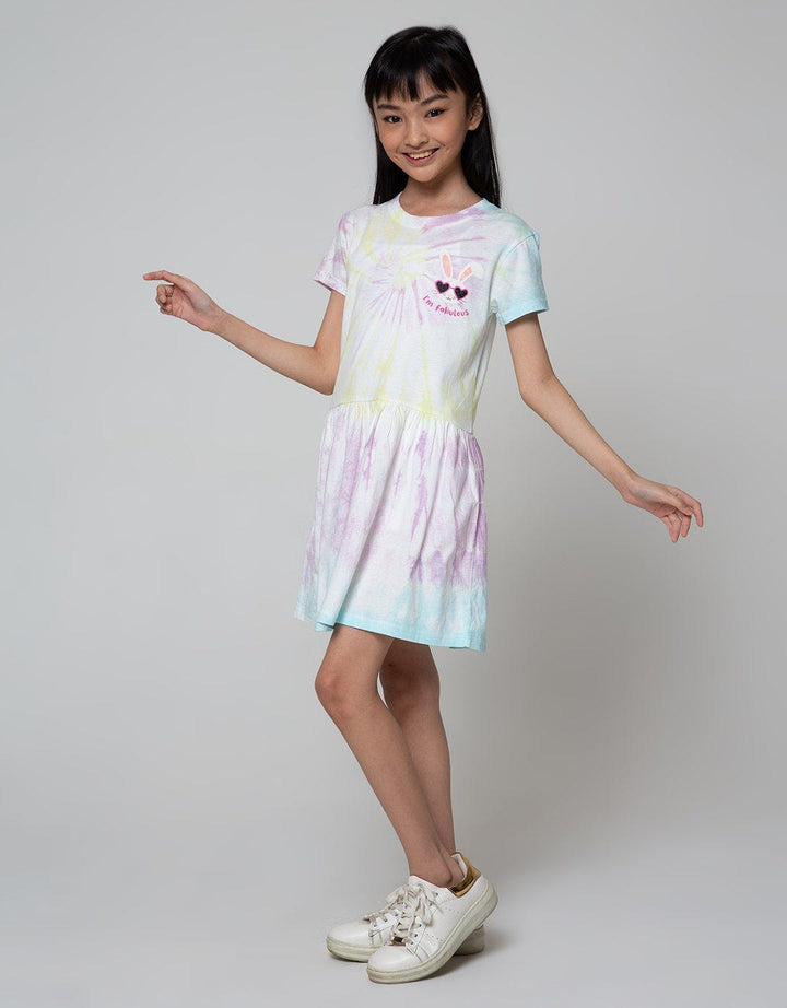 Aero Short Sleeve Midi Dress Daily Tie Dye