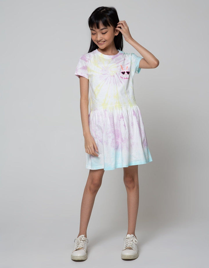 Aero Short Sleeve Midi Dress Daily Tie Dye