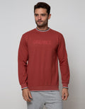 Details Sweatshirt Jumper Round Neck Embro List On Rib