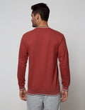 Details Sweatshirt Jumper Round Neck Embro List On Rib