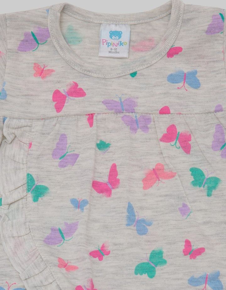Pipiniko Top - Bottom Set Butterfly With Ruffle