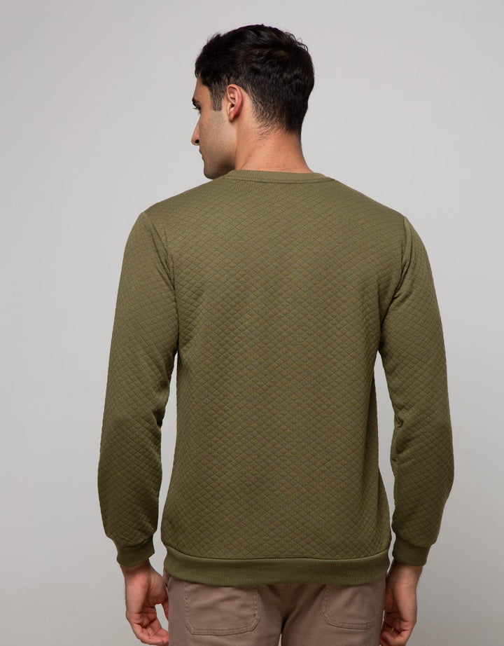 Details Sweatshirt Jumper Round Neck Bubbling Texture