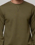 Details Sweatshirt Jumper Round Neck Bubbling Texture
