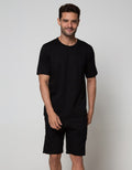 Cole Short Sleeve Pyjama Shorts Lounge Set Solid 1