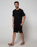 Cole Short Sleeve Pyjama Shorts Lounge Set Solid 1
