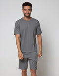 Cole Short Sleeve Pyjama Shorts Lounge Set Solid 1