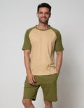 Cole Short Sleeve Pajama Shorts Lounge Set Raglan 1