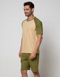 Cole Short Sleeve Pajama Shorts Lounge Set Raglan 1