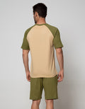 Cole Short Sleeve Pajama Shorts Lounge Set Raglan 1