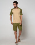 Cole Short Sleeve Pajama Shorts Lounge Set Raglan 1