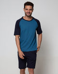 Cole Short Sleeve Pajama Shorts Lounge Set Raglan 1
